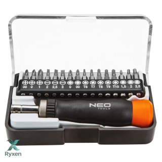Końcówki wkrętakowe precyzyjne z uchwytem, zestaw 17 szt. NEO TOOLS