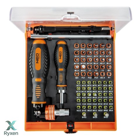 Końcówki wkrętakowe z uchwytem 73 szt. NEO TOOLS