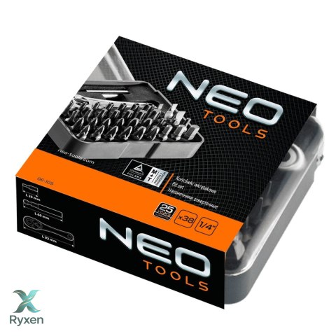 Końcówki wkrętakowe z uchwytem, zestaw 38 szt. NEO TOOLS