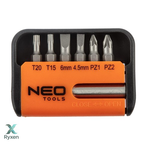 Końcówki wkrętakowe z uchwytem, zestaw 7 szt. NEO TOOLS