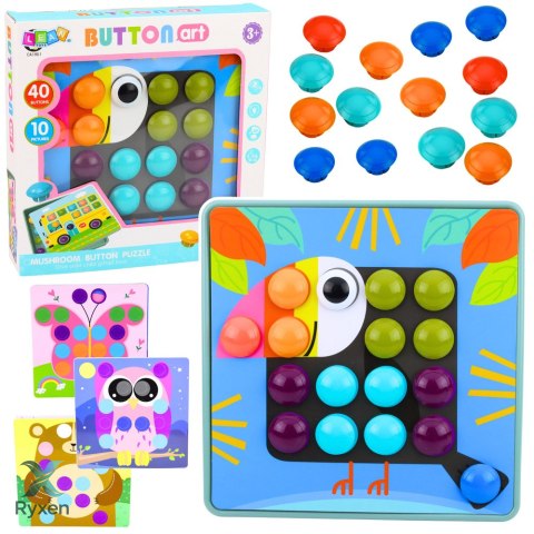 Kreatywne Puzzle Geometryczne Mozaika Układanka Edukacyjna Grzybki 53 el. LEAN TOYS