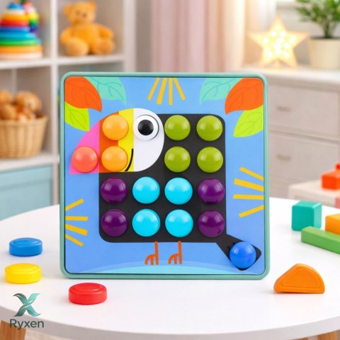 Kreatywne Puzzle Geometryczne Mozaika Układanka Edukacyjna Grzybki 53 el. LEAN TOYS