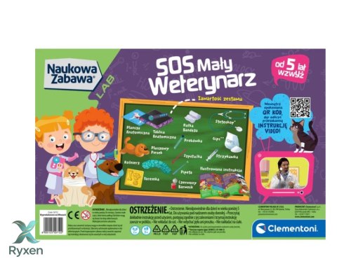 Naukowa Zabawa Zestaw Małego Weterynarza SOS Mały Weterynarz Piesek Język Polski Clementoni 50712 CLEMENTONI