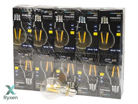 87-439# Żarówka led e27 8w a60 230v filam.10szt glass Blow