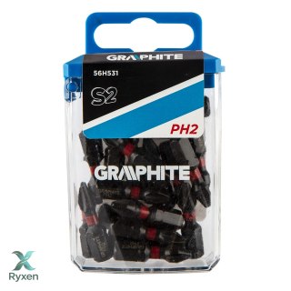 Bity udarowe PH2 x 25 mm, 20 szt. GRAPHITE