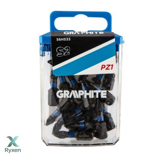 Bity udarowe PZ1 x 25 mm, 20 szt. GRAPHITE