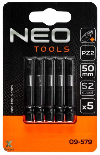Bity udarowe S2, 50 mm, PZ2, 5 szt. NEO TOOLS