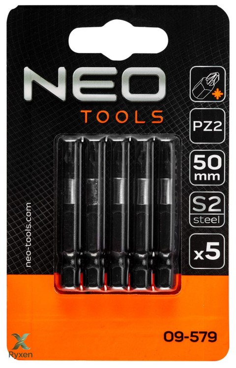 Bity udarowe S2, 50 mm, PZ2, 5 szt. NEO TOOLS