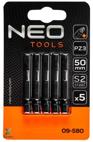 Bity udarowe S2, 50 mm, PZ3, 5 szt. NEO TOOLS