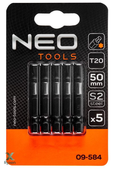 Bity udarowe S2, 50 mm, T20, 5 szt. NEO TOOLS