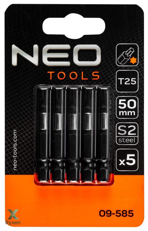 Bity udarowe S2, 50 mm, T25, 5 szt. NEO TOOLS