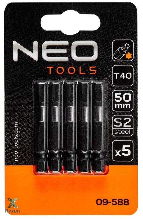 Bity udarowe S2, 50 mm, T40, 5 szt. NEO TOOLS