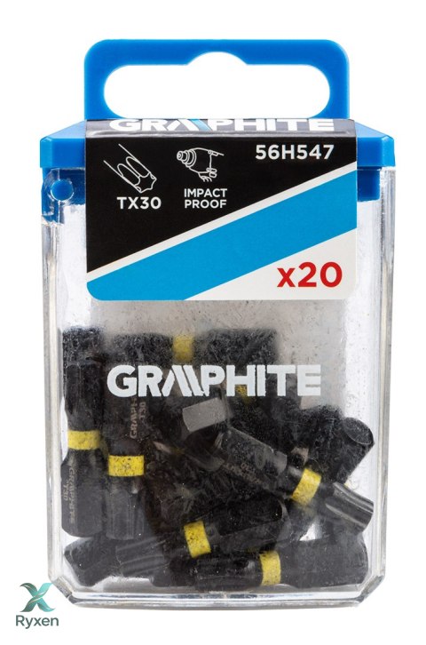 Bity udarowe TX30 x 25 mm, 20 szt. GRAPHITE