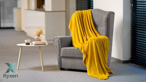 Koc polarowy 150x200 cm TEESA - żółty Teesa