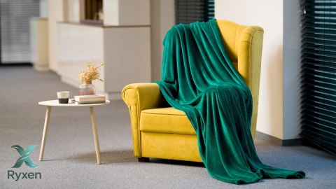 Koc polarowy 200x220 cm TEESA - zielony Teesa