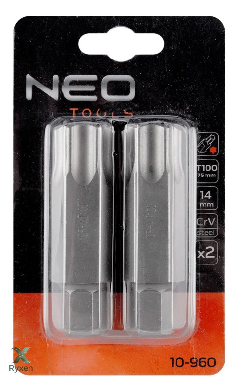 Końcówka Torx T100 x 75 mm, S2, 2 szt. NEO TOOLS