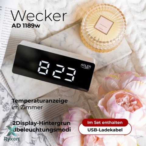 AD 1189 white Budzik ADLER