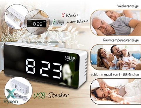 AD 1189 white Budzik ADLER