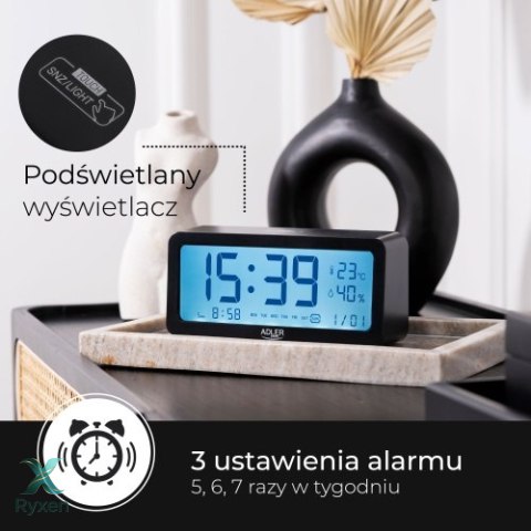 AD 1195 black Budzik na baterie - czarny ADLER