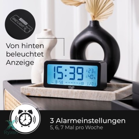 AD 1195 black Budzik na baterie - czarny ADLER