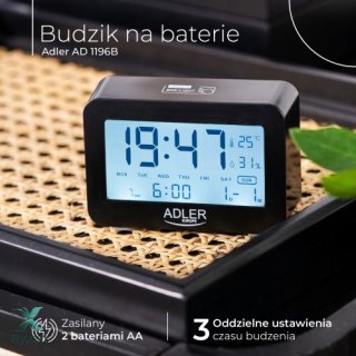 AD 1196 black Budzik na baterie ADLER