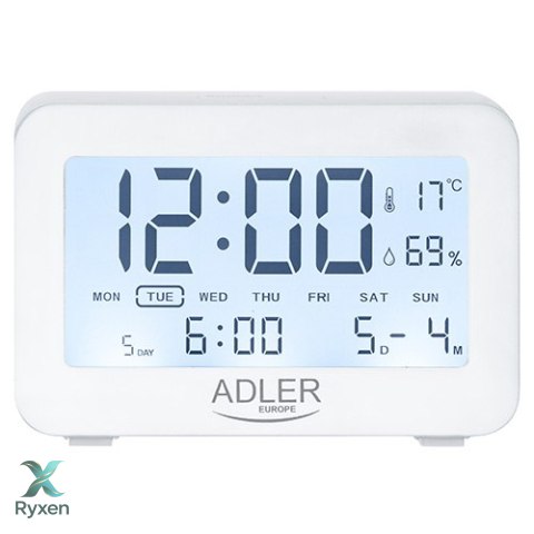 AD 1196 white Budzik na baterie ADLER