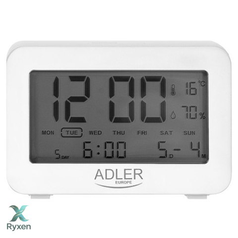 AD 1196 white Budzik na baterie ADLER
