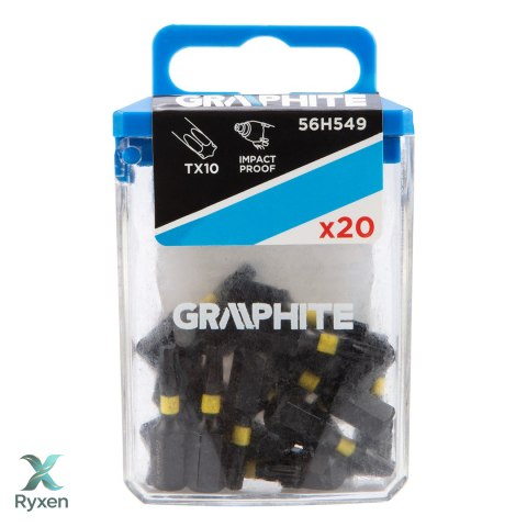 Bity udarowe TX10 x 25 mm, 20 szt. GRAPHITE