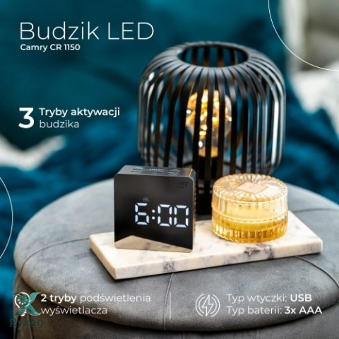 CR 1150 black Budzik led CAMRY