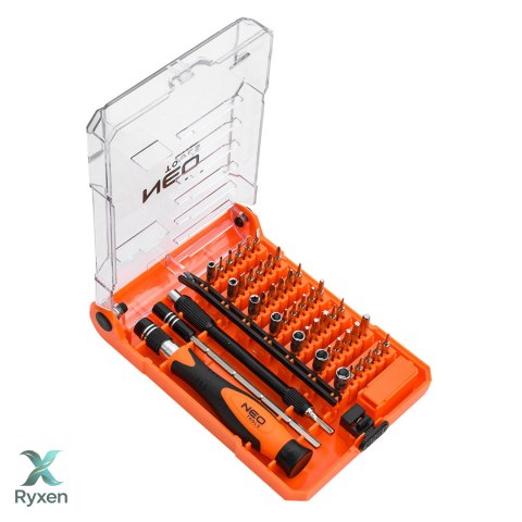 Końcówki wkrętakowe precyzyjne z uchwytem 45 szt. NEO TOOLS