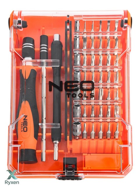 Końcówki wkrętakowe precyzyjne z uchwytem 45 szt. NEO TOOLS