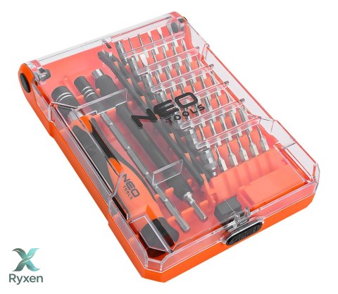 Końcówki wkrętakowe precyzyjne z uchwytem 45 szt. NEO TOOLS