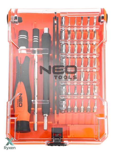 Końcówki wkrętakowe precyzyjne z uchwytem 45 szt. NEO TOOLS
