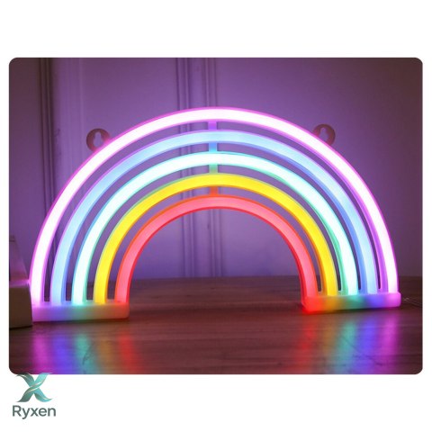 Lampka Dekoracyjna Nocna Neonowa Tęcza LED Na Baterie LEAN