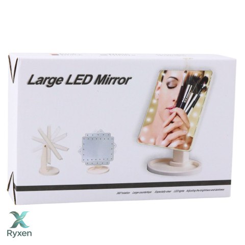 Lusterko Kosmetyczne 16 Diod LED Z Podstawką Regulacja Różowe LEAN TOYS