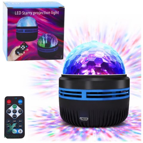 Projektor Gwiazd LED Starry Lampka Nocna Efekty Świetlne Pilot LEAN