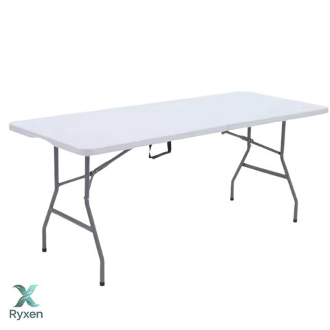 Stół Składany Z Blokadą Cateringowy Bankietowy Stolik Biały 180 x 74 cm LEAN