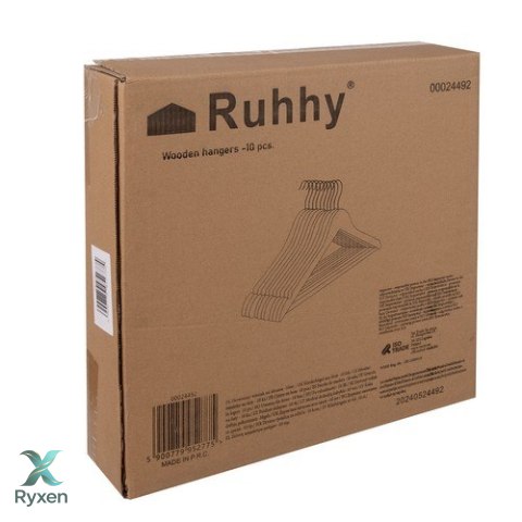 Wieszak na ubrania 10szt. - drewniany Ruhhy 24492 RUHHY