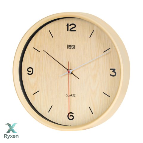 Zegar ścienny 30 cm jasny brąz Teesa