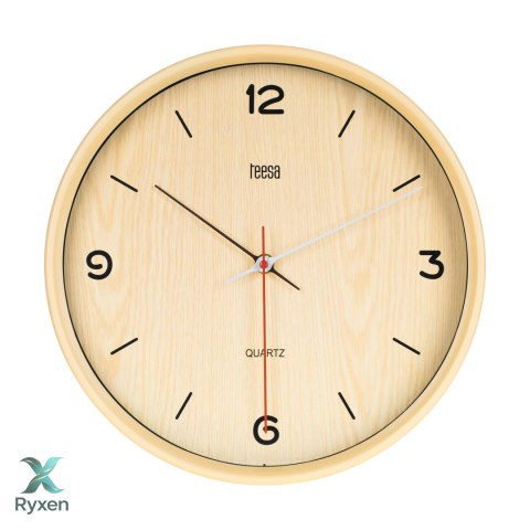 Zegar ścienny 30 cm jasny brąz Teesa