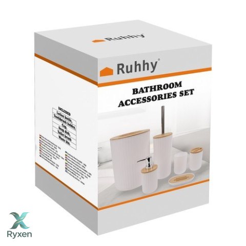 Zestaw akcesoriów łazienkowych - biały Ruhhy 24635 RUHHY
