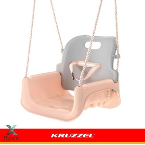 Huśtawka dla dzieci 3w1 szaro-beżowa Kruzzel KRUZZEL