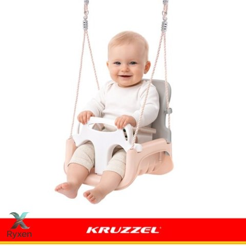 Huśtawka dla dzieci 3w1 szaro-beżowa Kruzzel KRUZZEL