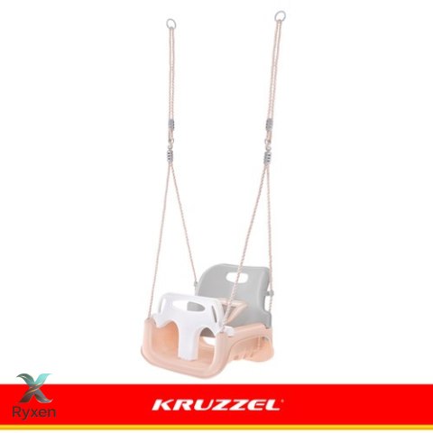 Huśtawka dla dzieci 3w1 szaro-beżowa Kruzzel KRUZZEL