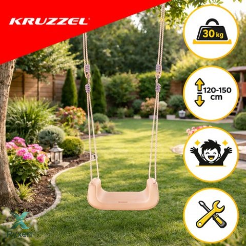 Huśtawka dla dzieci 3w1 szaro-beżowa Kruzzel KRUZZEL