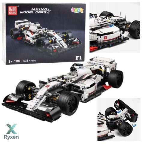 Klocki Konstrukcyjne Samochód Wyścigowy F1 Biało-Czerwony 1235 el. LEAN TOYS