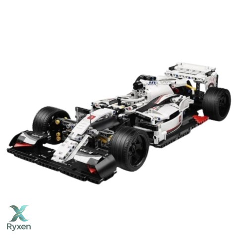 Klocki Konstrukcyjne Samochód Wyścigowy F1 Biało-Czerwony 1235 el. LEAN TOYS