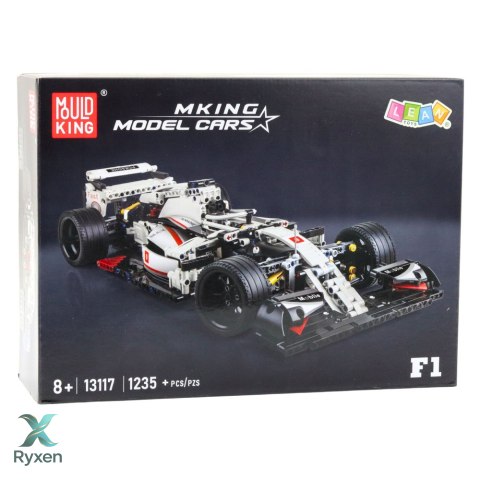 Klocki Konstrukcyjne Samochód Wyścigowy F1 Biało-Czerwony 1235 el. LEAN TOYS
