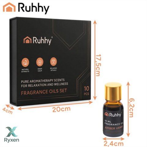 Olejek zapachowy - zestaw 10szt. 10ml Ruhhy 27222 RUHHY