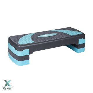 Step do aerobiku i ćwiczeń fitness, 3 stopnie, 78cm, szaro-niebieski, REBEL ACTIVE Rebel